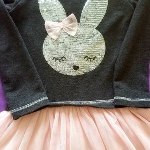 Lilt Girls Size 6X Grey and Pink Sweater Dress.